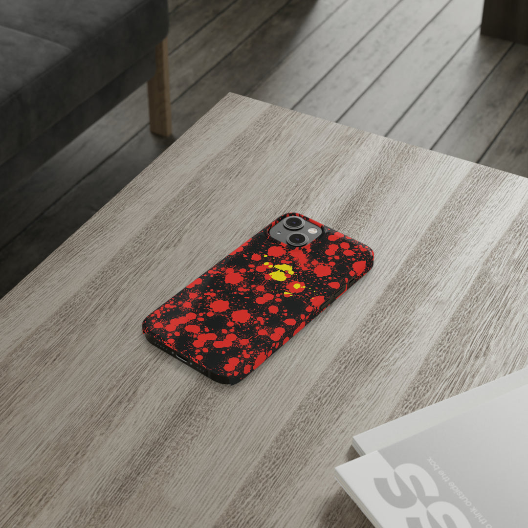 Slim Cute Phone Cases for Iphone - | iPhone 15 Case | iPhone 15 Pro Max Case, Iphone 14 Case, Iphone 14 Pro Max, Iphone 13, Red Yellow Paint Splash - Studio40ParkLane