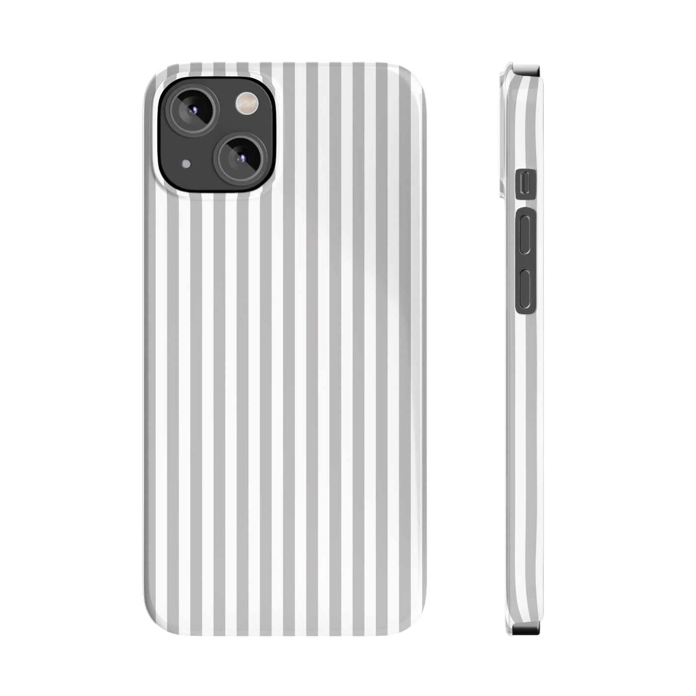Slim Light Grey Striped Cute Phone Case for Iphone 16 - | iPhone 15 Pro Max Case | iPhone 14 Case Iphone 13 12 11 10 9 8 7 Gift for Her - Studio40ParkLane