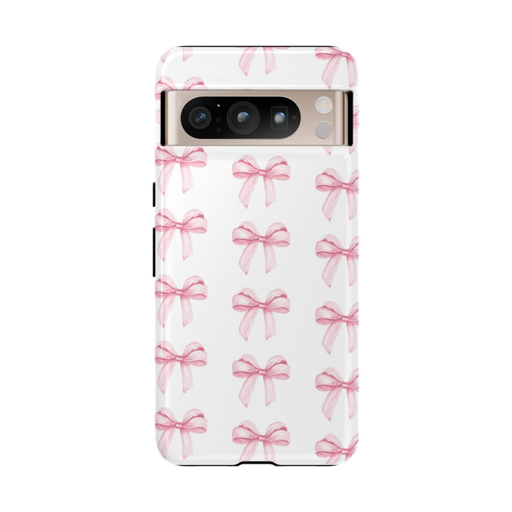 Pink Bows Cute Phone Case, for IPhone 16 Pro Max | Iphone 15, Iphone 14, IPhone 13 Case, 11 8 7, Samsung Galaxy S24, S23, S22, S21, 2 Layer Protection - Studio40ParkLane