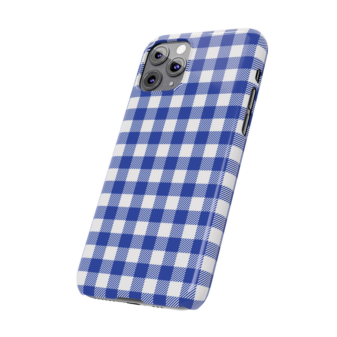Slim Blue Gingham Gift for Her Cute Phone Cases for Iphone 16 Pro Max | iPhone 15 Case | iPhone 15 Pro Max Case, Iphone 14, 13, 12, 11, 10, 8, 7 - Studio40ParkLane