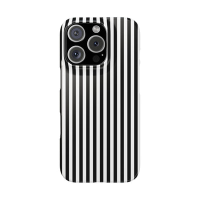 Slim Black White Striped Cute Phone Case for Iphone 16 - | iPhone 15 Pro Max Case | iPhone 14 Case Iphone 13 12 11 10 9 8 7 Gift for Her - Studio40ParkLane