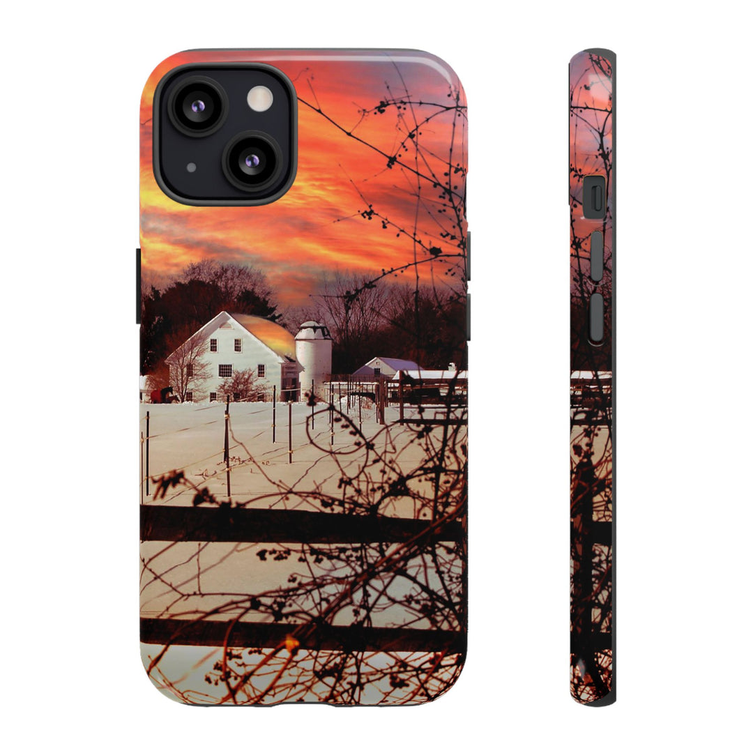 Impact Resistant, Winter Sunset Cute Phone Cases for Samsung S24, S23, S22, S21, IPhone 15 pro Iphone 14 pro Iphone 13 IPhone 12 Iphone 11 - Studio40ParkLane