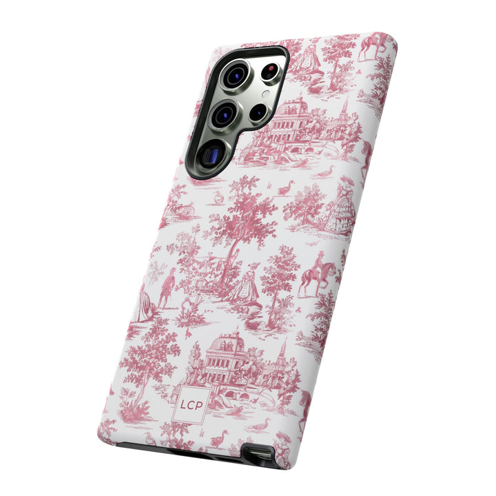 Personalized Custom French Toile Tough Cute Phone Case For Apple iPhone 18, 17, 16, 15 14, Pro Max, Samsung Galaxy S26, S25, S24 Plus Ultra