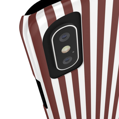 Slim Chocolate Brown Striped Cute Phone Case for Iphone 16 - | iPhone 15 Pro Max Case | iPhone 14 Case Iphone 13 12 11 10 9 8 7 Gift for Her - Studio40ParkLane