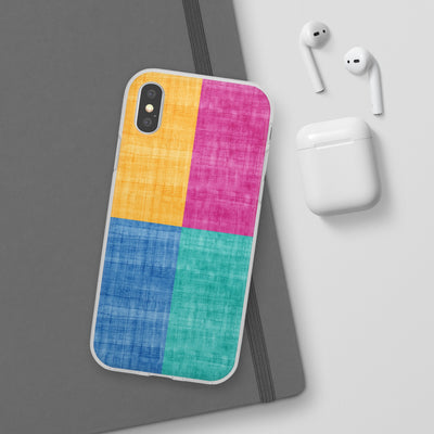 Cute Flexi Phone Cases, Abstract Colored Blocks, Compatible with Samsung Galaxy S23, Samsung S22, Samsung S21, Samsung S20, Galaxy S20 Ultra