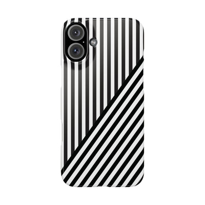 Aesthetic Black White Stripes Cute Phone Case Sleek Snap - For iPhone 17 Pro Max iPhone 16 Pro iPhone 15 Iphone 14 Plus 13 Pro 12 11 10 Gift - Studio40ParkLane