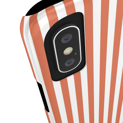 Slim Red Winter Peach Striped Cute Phone Case for Iphone 16 - | iPhone 15 Pro Max Case | iPhone 14 Case 13 12 11 10 9 8 7 X XS Gift for Her