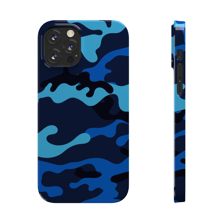 Slim Cute Phone Cases for Iphone - | iPhone 15 Case | iPhone 15 Pro Max Case, Iphone 14 Case, Iphone 14 Pro Max, Iphone 13, Blue Camouflage - Studio40ParkLane