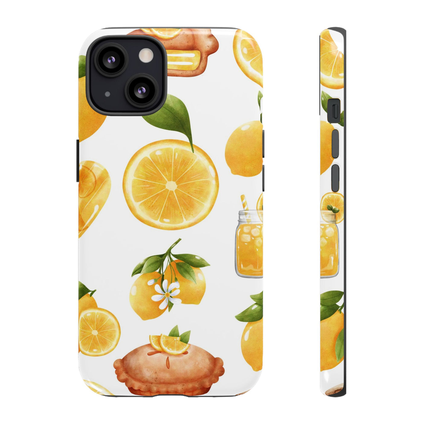 Impact Resistant, Lemon Fruit Pie, Cute Phone Cases for Samsung S24, S23, S22, S21, IPhone 15 pro Iphone 14 pro Iphone 13 IPhone 12 Iphone 11