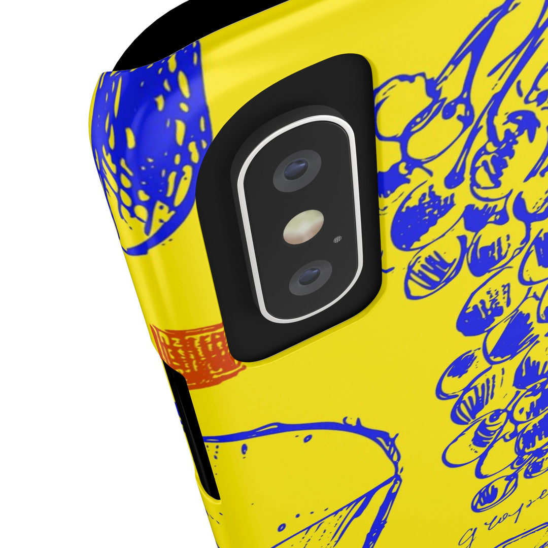 Slim Cute Phone Cases for Iphone | iPhone 15 Case | iPhone 15 Pro Max Case, Iphone 14, Iphone 14 Pro Max, Iphone 13, French Food Wine Yellow Blue - Studio40ParkLane