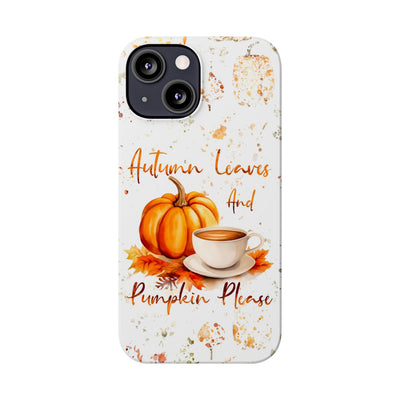 Slim Fall Leaves and Pumpkins Slim Cute Phone Cases for Iphone  | iPhone 15 Case | iPhone 15 Pro Max Case, Iphone 14, Iphone 14 Pro Max, Iphone 13