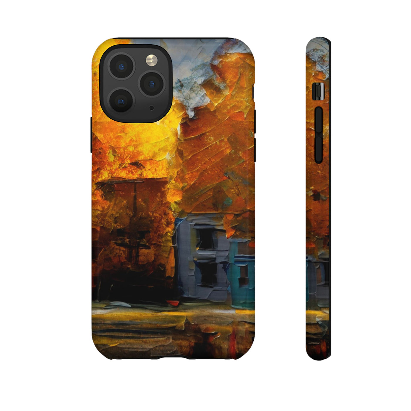 Impact Resistant, Fall Leaves Oil Painting, Cute Phone Cases for Samsung S24, S23, S22, S21, IPhone 15 pro Iphone 14 pro Iphone 13 IPhone 12 Iphone 11