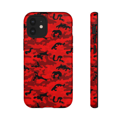 Impact Resistant, Red Camo Camouflage, Cute Phone Cases for Samsung S24, S23, S22, S21, IPhone 15 pro Iphone 14 pro Iphone 13 IPhone 12 Iphone 11