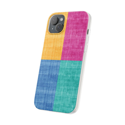 Cute Flexi Phone Cases, Abstract Colored Blocks, Compatible with Samsung Galaxy S23, Samsung S22, Samsung S21, Samsung S20, Galaxy S20 Ultra