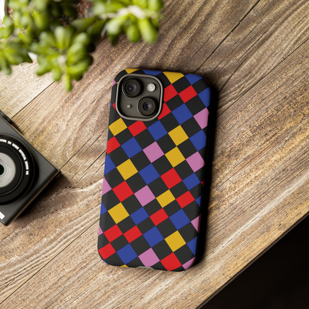 Aesthetic Tough Colorful Checkerboard Phone Case Premium - For iPhone 17 Pro Max iPhone 16 Pro iPhone 15 Iphone 14 Plus 13 Pro 12 11 10 XR - Studio40ParkLane