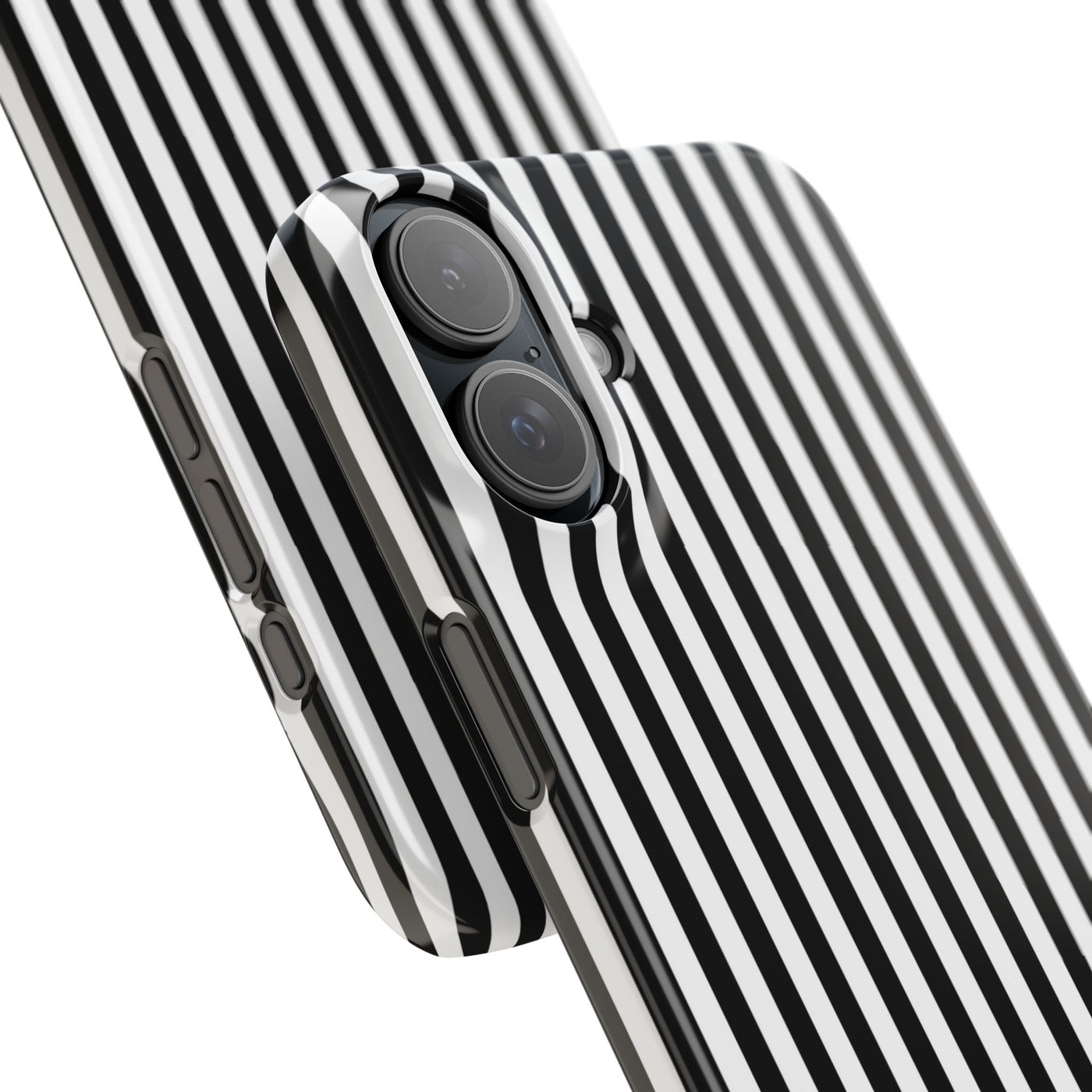 Slim Custom Personalized Black White Striped Phone Case for Iphone 16 - | iPhone 15 Pro Max Case | iPhone 14 Case Iphone 13 12 11 10 9 8 - Studio40ParkLane