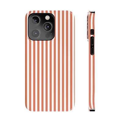 Slim Red Winter Peach Striped Cute Phone Case for Iphone 16 - | iPhone 15 Pro Max Case | iPhone 14 Case 13 12 11 10 9 8 7 X XS Gift for Her