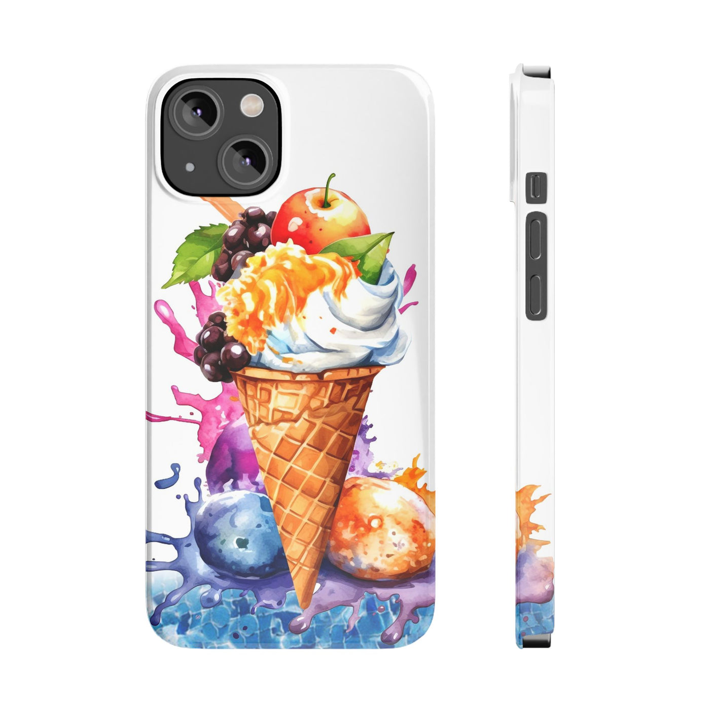 Summer Ice Cream Cone Slim Cute Phone Cases for Iphone  | iPhone 15 Case | iPhone 15 Pro Max Case, Iphone 14, Iphone 14 Pro Max, Iphone 13