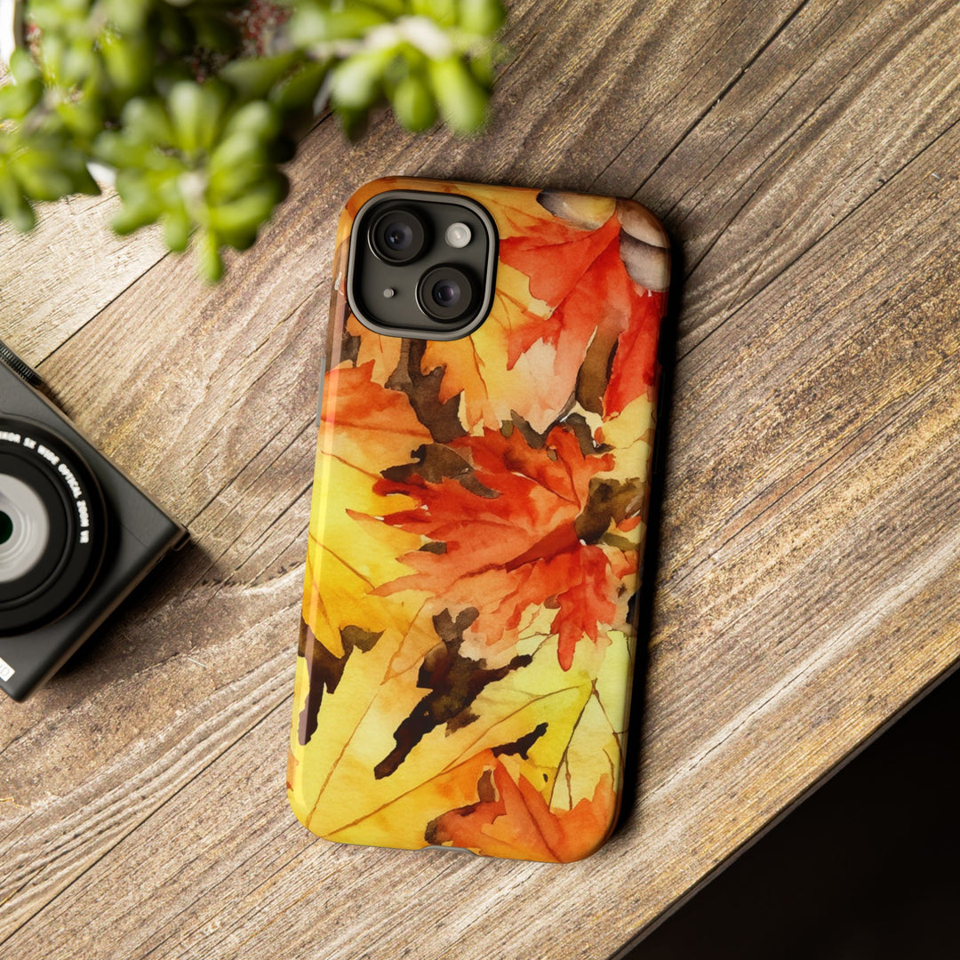 Impact Resistant, Fall Leaves, Cute Phone Cases for Samsung S24, S23, S22, S21, IPhone 15 pro Iphone 14 pro Iphone 13 IPhone 12 Iphone 11 - Studio40ParkLane