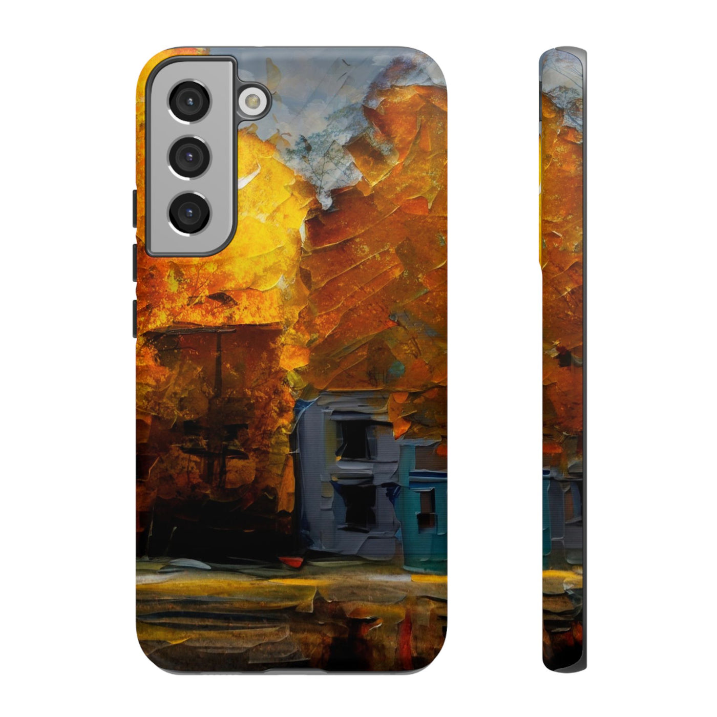 Impact Resistant, Fall Leaves Oil Painting, Cute Phone Cases for Samsung S24, S23, S22, S21, IPhone 15 pro Iphone 14 pro Iphone 13 IPhone 12 Iphone 11