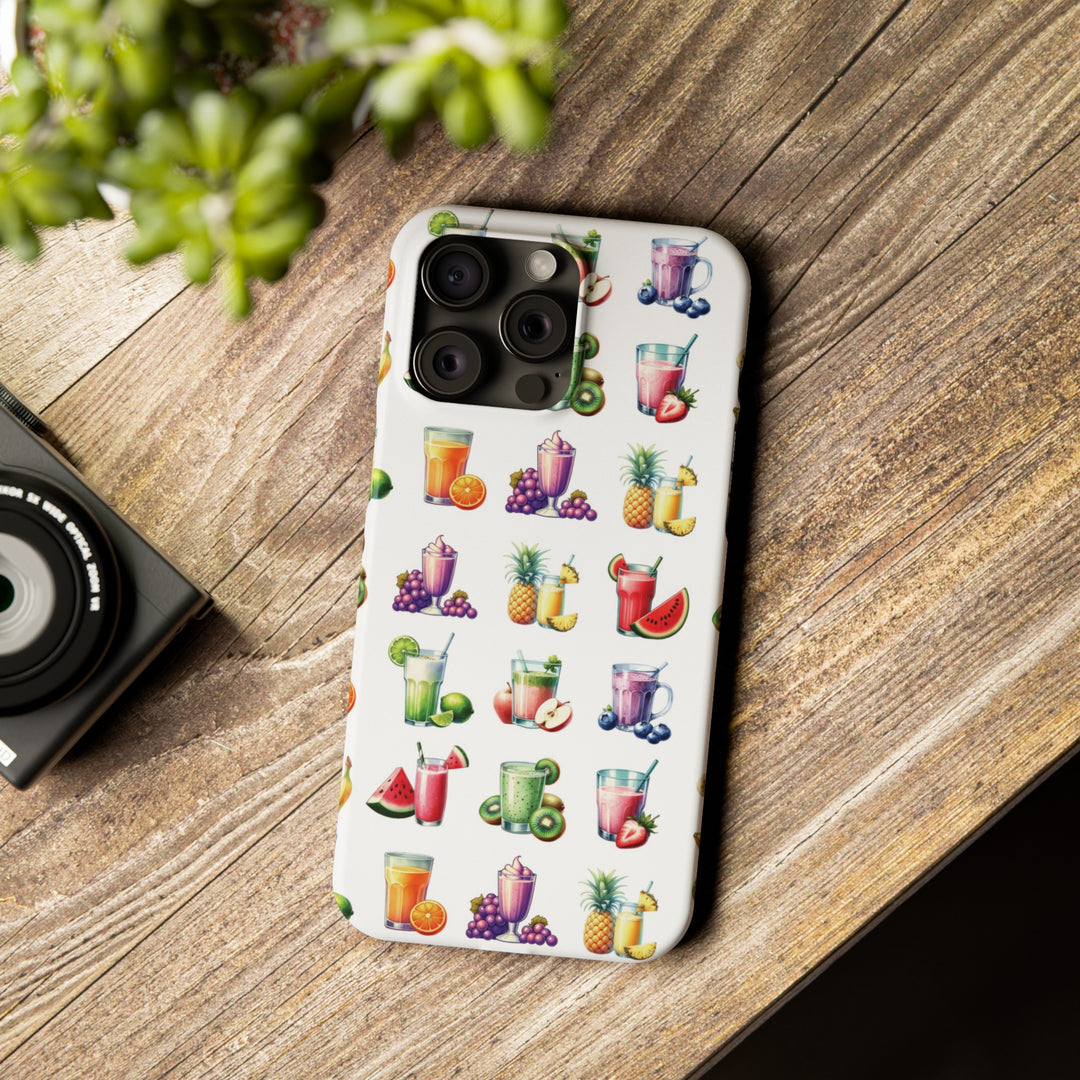 Slim Cute Phone Cases for Iphone - | iPhone 15 Case | iPhone 15 Pro Max Case, Iphone 14 Case, Iphone 14 Pro Max, Iphone 13, Tropical Summer Fruit Cocktail - Studio40ParkLane