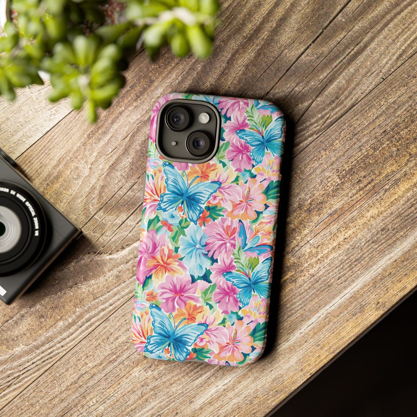 Premium Tough Butterflies Flowers Cute Phone Cases for Samsung S24, S23, S22, S21, S20, Plus and Ultra, Iphone 16 Pro Max,15, 14, 13, 12, 11, 10