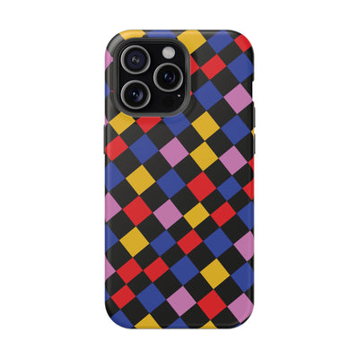 Aesthetic Colorful Checkerboard Tough Magsafe Phone Case - For iPhone 17 Pro Max iPhone 16 Pro iPhone 15 Iphone 14 Plus 13 Pro 12 11 Gift - Studio40ParkLane