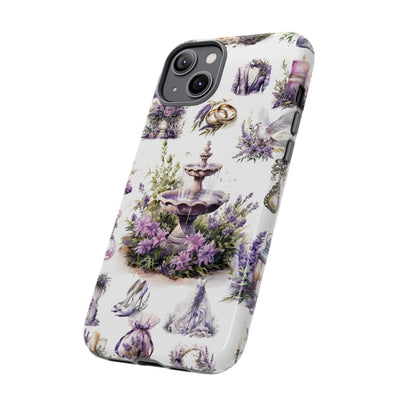 Impact Resistant, Lavender Wedding, Cute Phone Cases for Samsung S24, S23, S22, S21, IPhone 15 pro Iphone 14 pro Iphone 13 IPhone 12 Iphone 11