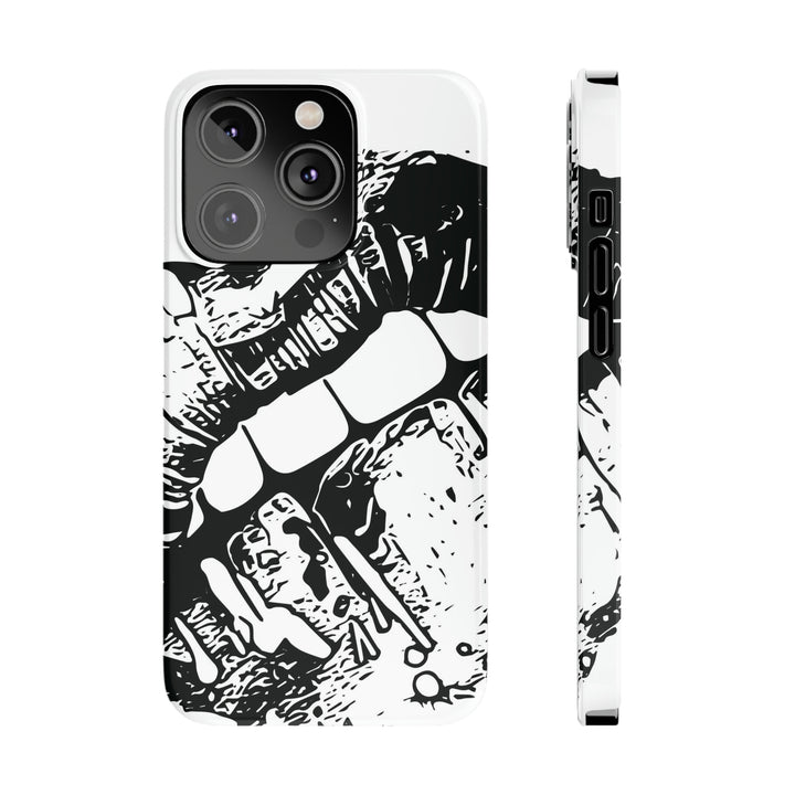 Slim Cute Phone Cases for Iphone - | iPhone 15 Case | iPhone 15 Pro Max Case, Iphone 14 Case, Iphone 14 Pro Max, Iphone 13, Smile Lips Black and White - Studio40ParkLane