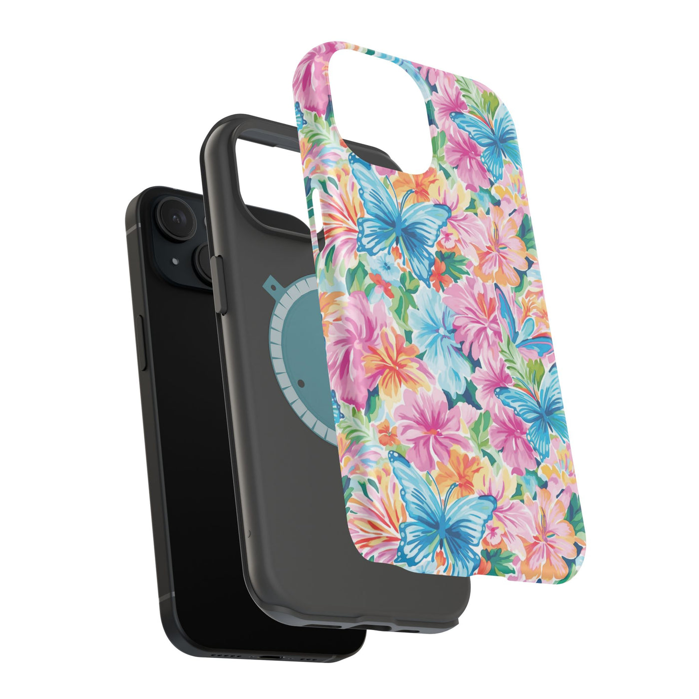 Butterflies Flowers Magsafe Cute Phone Case for Iphone Gift for Her, iPhone 16 Case iPhone 15 Pro Max Case, Iphone 14, Iphone 14 Pro Max, 13, 12
