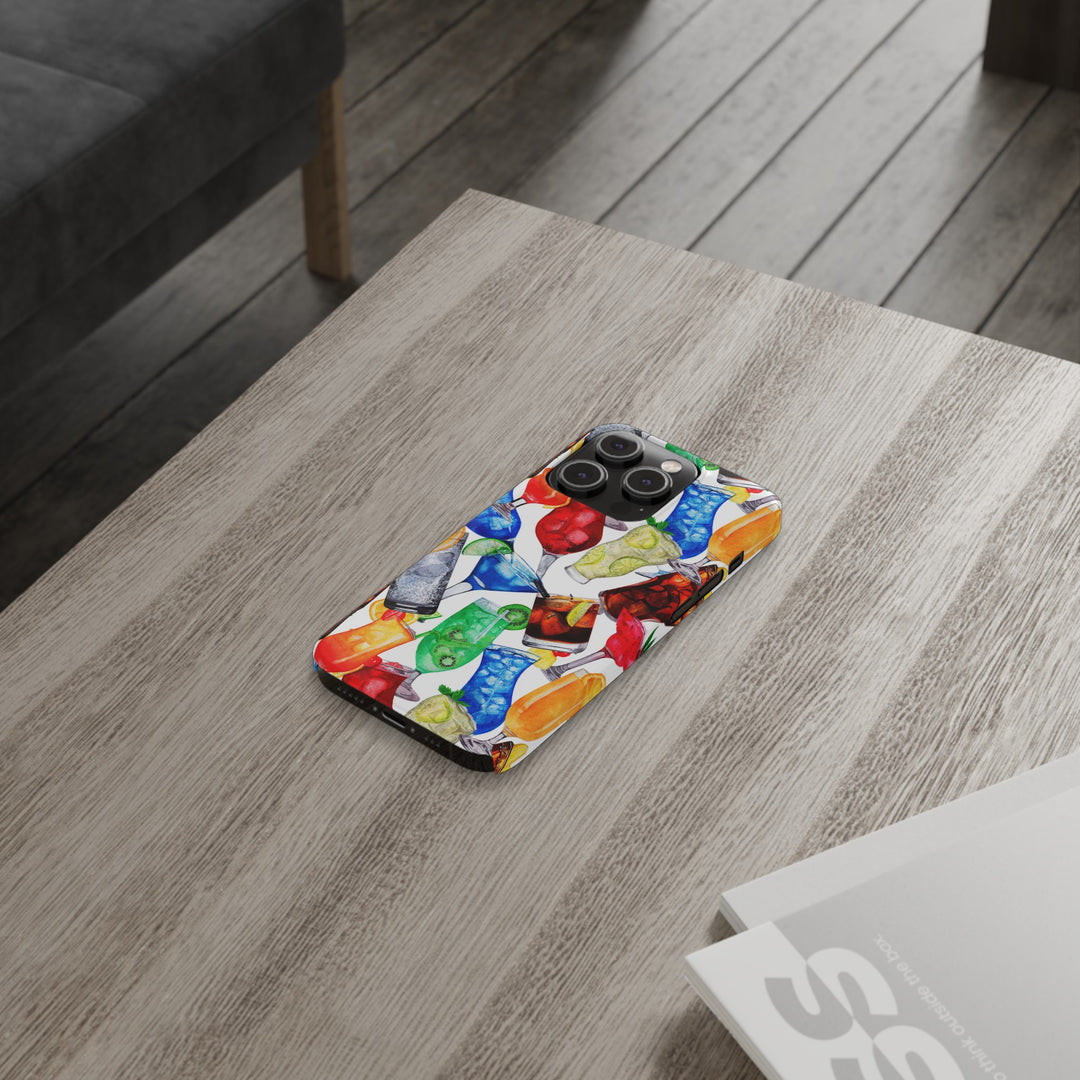 Slim Cute Phone Cases for Iphone - | iPhone 15 Case | iPhone 15 Pro Max Case, Iphone 14 Case, Iphone 14 Pro Max, Iphone 13, Summer Fruit Cocktail - Studio40ParkLane