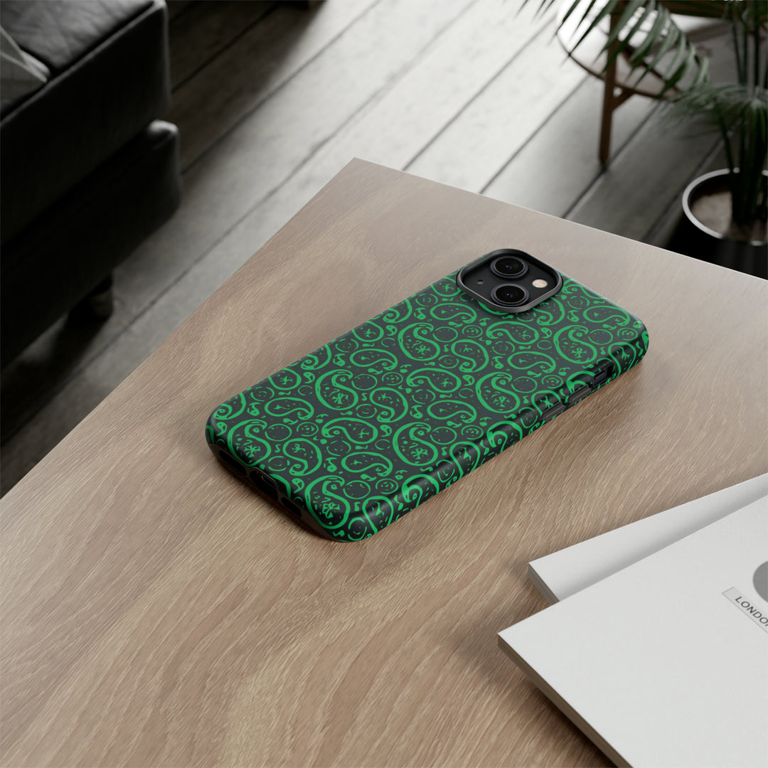 Cute IPhone Case | iPhone 15 Case | iPhone 15 Pro Max Case, Iphone 14 Case, Iphone 14 Pro Max Case IPhone Case for Art Lovers, Paisley Green - Studio40ParkLane