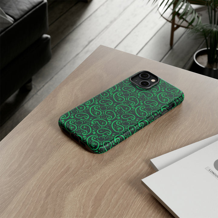 Cute IPhone Case | iPhone 15 Case | iPhone 15 Pro Max Case, Iphone 14 Case, Iphone 14 Pro Max Case IPhone Case for Art Lovers, Paisley Green - Studio40ParkLane