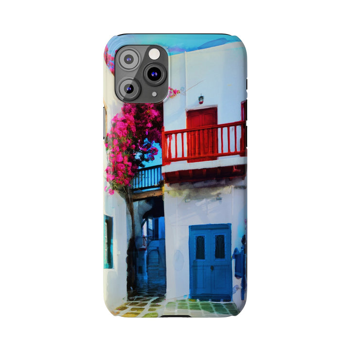 Slim Cute Phone Cases for Iphone | iPhone 15 Case | iPhone 15 Pro Max Case, Iphone 14, Iphone 14 Pro Max, Iphone 13, Colorful Greek Alley Watercolor - Studio40ParkLane