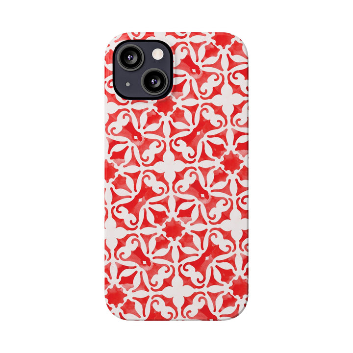 Slim Red Mosaic Gift for Her Cute Phone Cases for Iphone 16 Case | iPhone 15 Case | iPhone 15 Pro Max Case, Iphone 14, Iphone 14 Pro Max, Iphone 13, 12, 11, 10, 8,7 - Studio40ParkLane