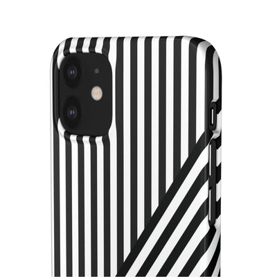 Aesthetic Black White Stripes Cute Phone Case Sleek Snap - For iPhone 17 Pro Max iPhone 16 Pro iPhone 15 Iphone 14 Plus 13 Pro 12 11 10 Gift - Studio40ParkLane