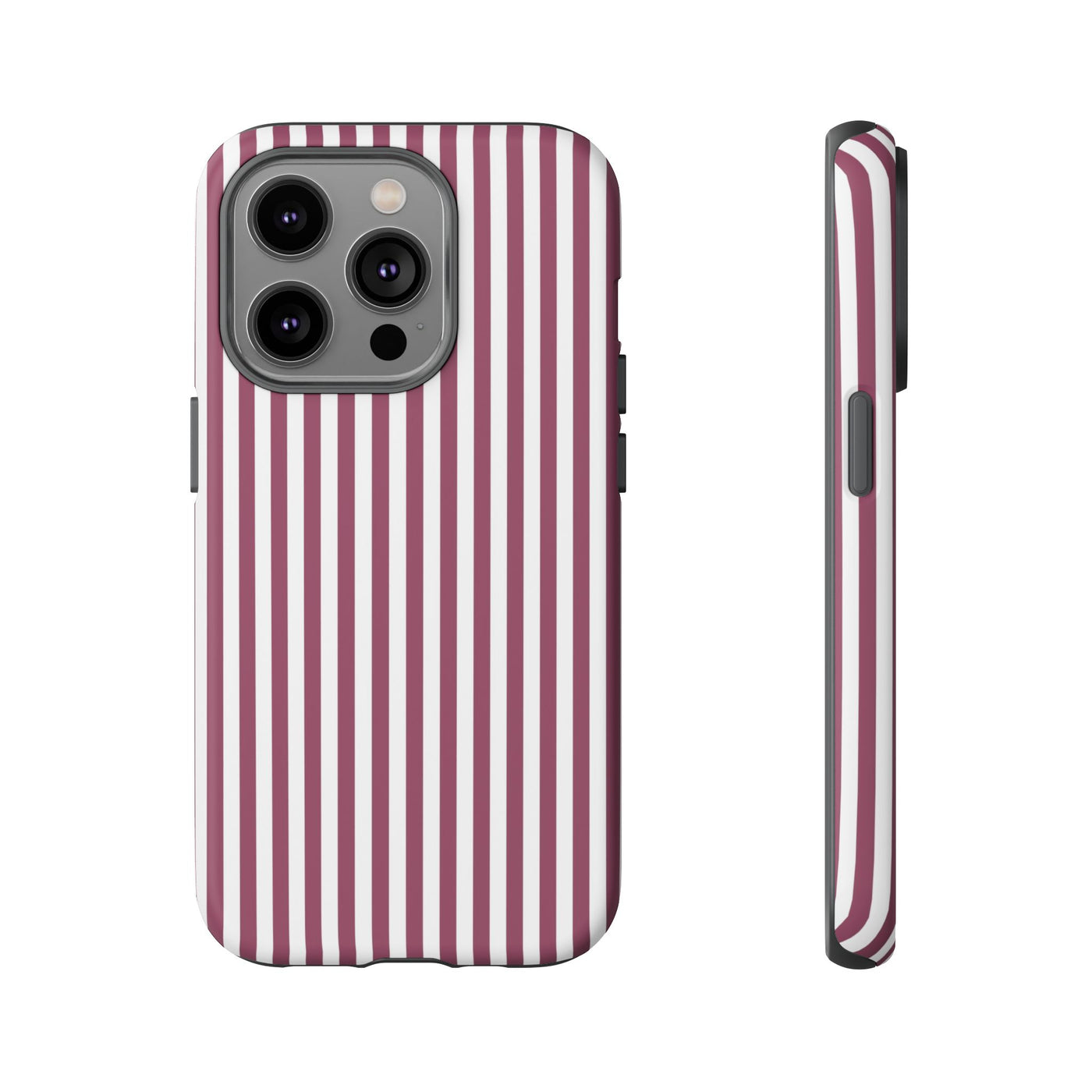 Tough Premium Old Claret Stripes Phone Case Gift for Her - For Apple iPhone 16 Pro Max 16e iPhone 15 Pro iPhone Iphone 14 Plus 13 Pro 12 SE XR - Studio40ParkLane