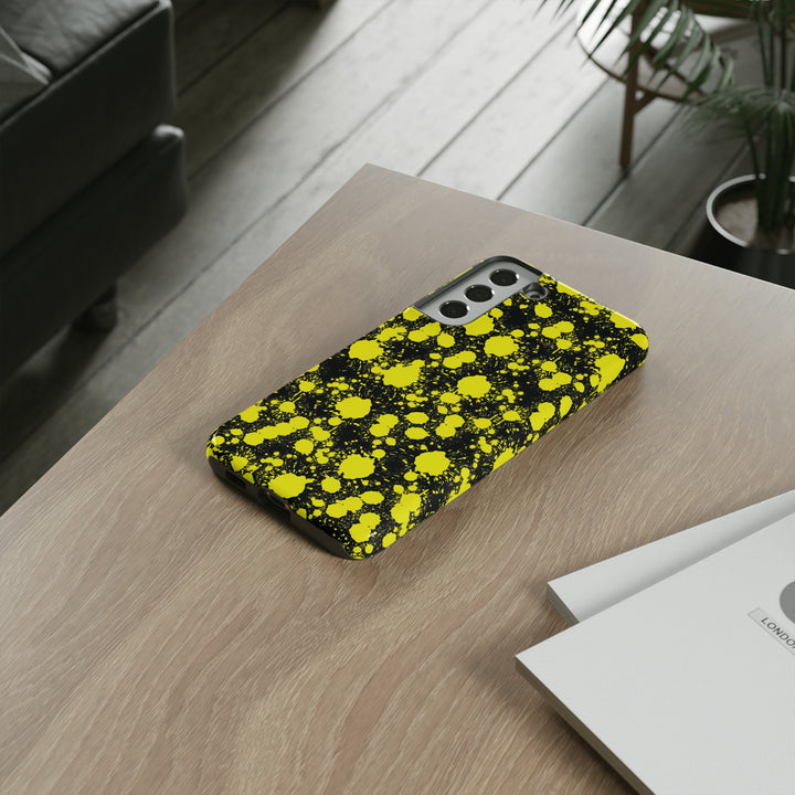 Cute Samsung Phone Case | Aesthetic Samsung Phone Case | Paint Splash Yellow Black | Galaxy S23, S22, S21, S20 | Luxury Double Layer | Cool - Studio40ParkLane