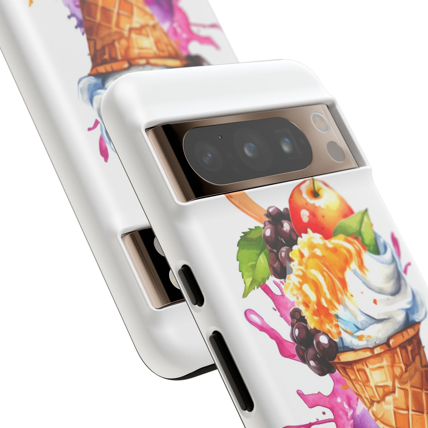 Impact Resistant, Summer Ice Cream Cone, Cute Phone Cases for Samsung S24, S23, S22, S21, IPhone 15 pro Iphone 14 pro Iphone 13 IPhone 12 Iphone 11