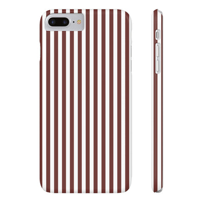 Slim Chocolate Brown Striped Cute Phone Case for Iphone 16 - | iPhone 15 Pro Max Case | iPhone 14 Case Iphone 13 12 11 10 9 8 7 Gift for Her - Studio40ParkLane