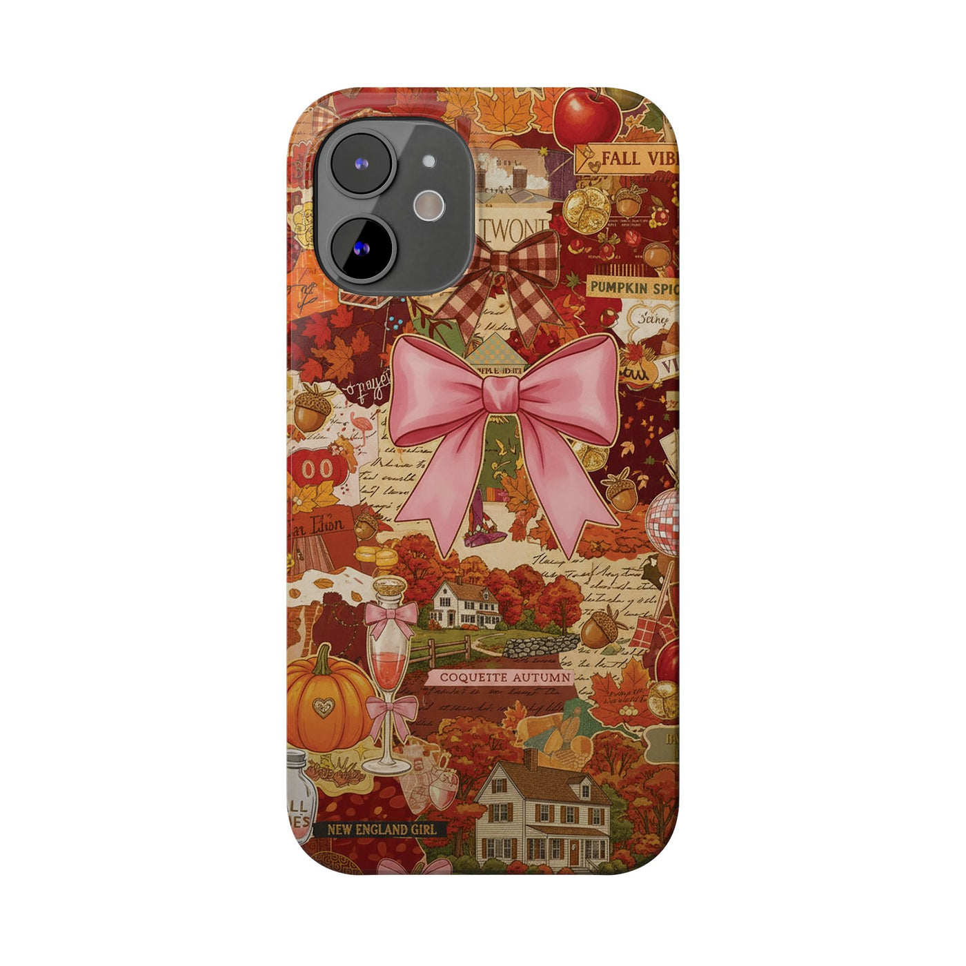 New England fall Coquette Collage Cute Phone Case for Iphone 16 - | iPhone 15 Pro Max Case | iPhone 14 Case Iphone 13 12 11 10 9 8 7 X XS - Studio40ParkLane