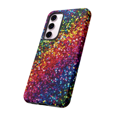 Faux Chic Play on Glitter Effect Cute Phone Case, for IPhone 16 pro Max | Iphone 15, Iphone 14, IPhone 13 Case, 11 8 7, Samsung Galaxy S24, S23, S22, S21, 2 Layer Protection