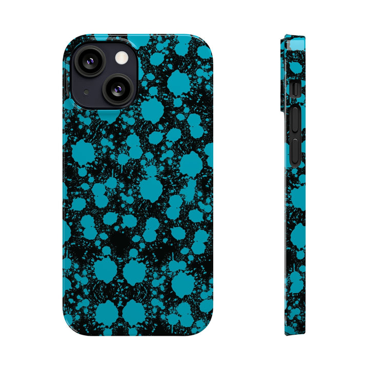 Slim Cute Phone Cases for Iphone - | iPhone 15 Case | iPhone 15 Pro Max Case, Iphone 14 Case, Iphone 14 Pro Max, Iphone 13, Blue Paint Blots Splash - Studio40ParkLane