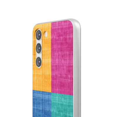 Cute Flexi Phone Cases, Abstract Colored Blocks, Compatible with Samsung Galaxy S23, Samsung S22, Samsung S21, Samsung S20, Galaxy S20 Ultra