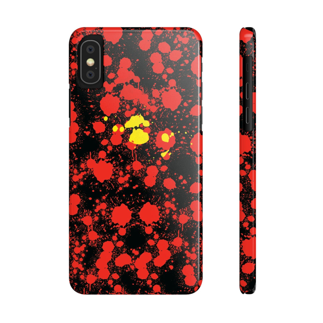 Slim Cute Phone Cases for Iphone - | iPhone 15 Case | iPhone 15 Pro Max Case, Iphone 14 Case, Iphone 14 Pro Max, Iphone 13, Red Yellow Paint Splash - Studio40ParkLane