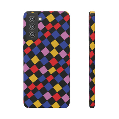 Colorful Checkerboard Cute Phone Case - Sleek Snap - for iPhone 16 15 14 13 12 11 Max Pro Plus Samsung Galaxy S24 S23 S22 S21 S20 Plus Ultra - Studio40ParkLane