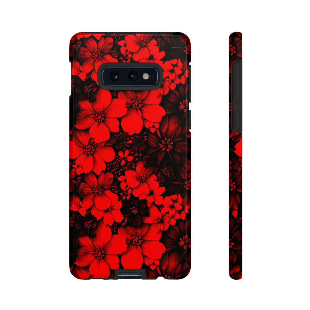 Cute Samsung Phone Case | Aesthetic Samsung Phone Case | Galaxy S23, S22, S21, S20 | Red Black Flowers, Protective Phone Case - Studio40ParkLane
