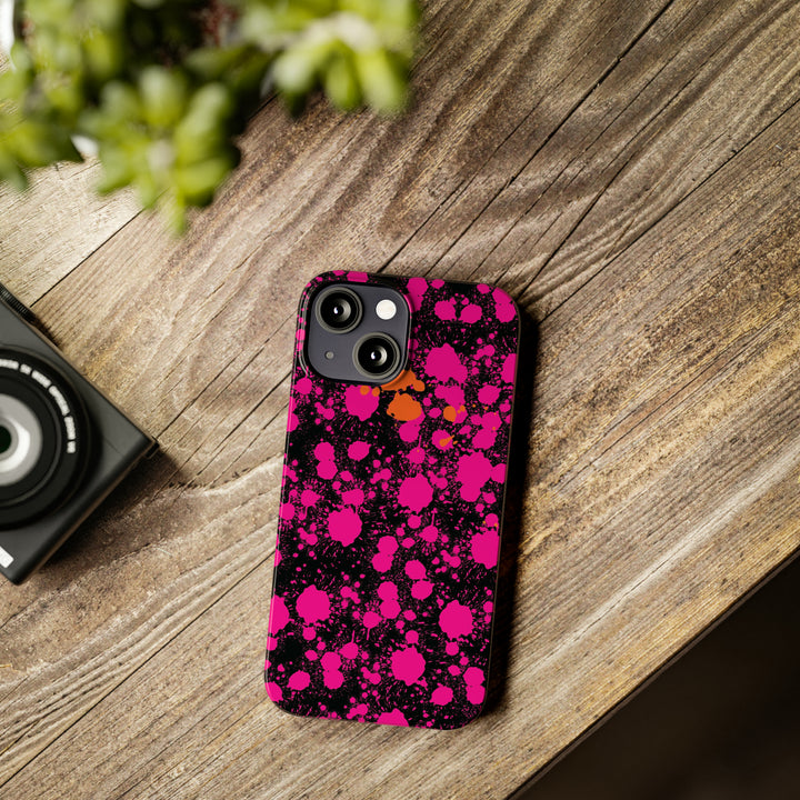 Slim Cute Phone Cases for Iphone - | iPhone 15 Case | iPhone 15 Pro Max Case, Iphone 14 Case, Iphone 14 Pro Max, Iphone 13, Pink Orange Paint Splash - Studio40ParkLane