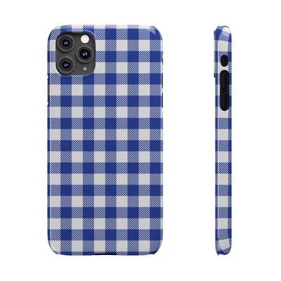 Slim Blue Gingham Gift for Her Cute Phone Cases for Iphone 16 Pro Max | iPhone 15 Case | iPhone 15 Pro Max Case, Iphone 14, 13, 12, 11, 10, 8, 7