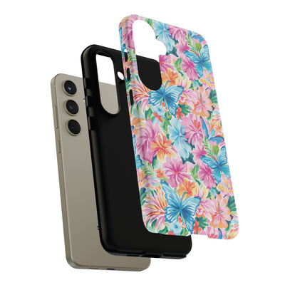 Premium Tough Butterflies Flowers Cute Phone Cases for Samsung S24, S23, S22, S21, S20, Plus and Ultra, Iphone 16 Pro Max,15, 14, 13, 12, 11, 10